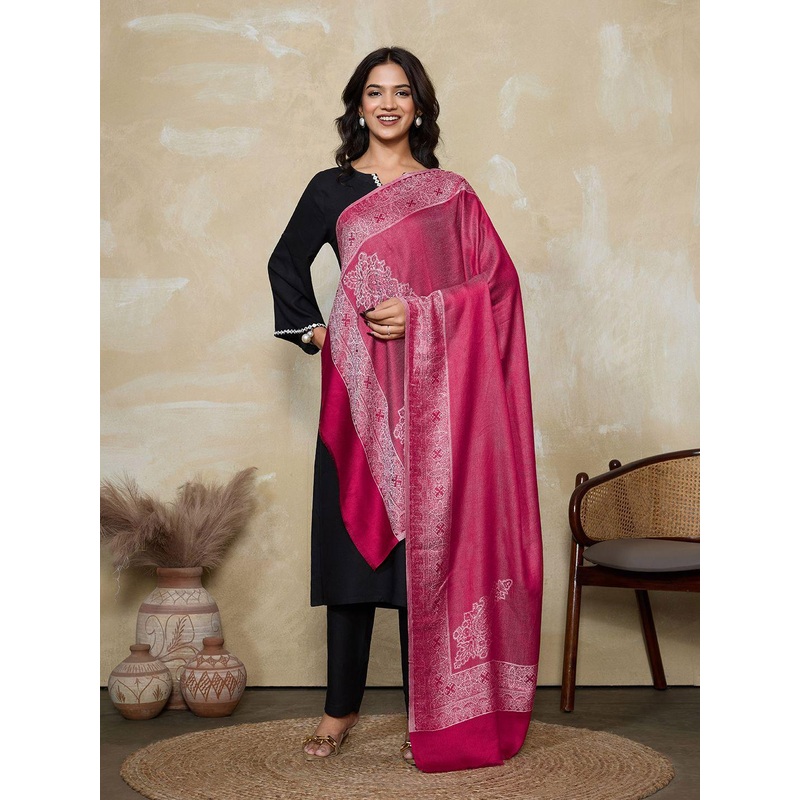 WEAVERS VILLA Women Woven Design Floral Stole