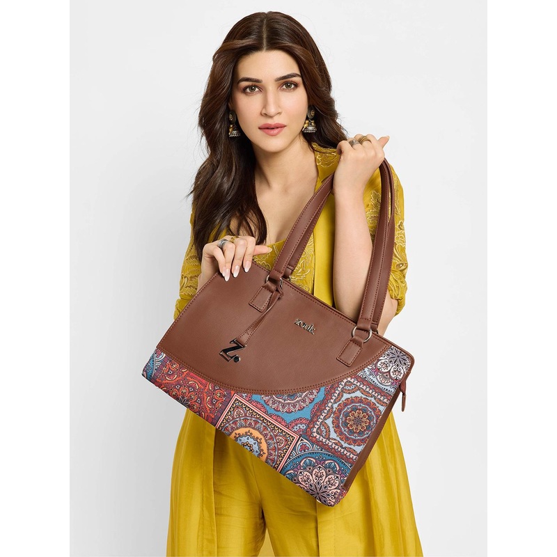 ZOUK Women Mandala Printed Structured Tote Bag
