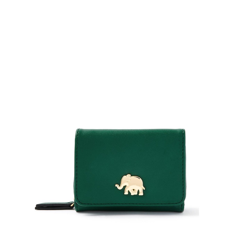 Accessorize Women Green Elephant Zip Around Wallet