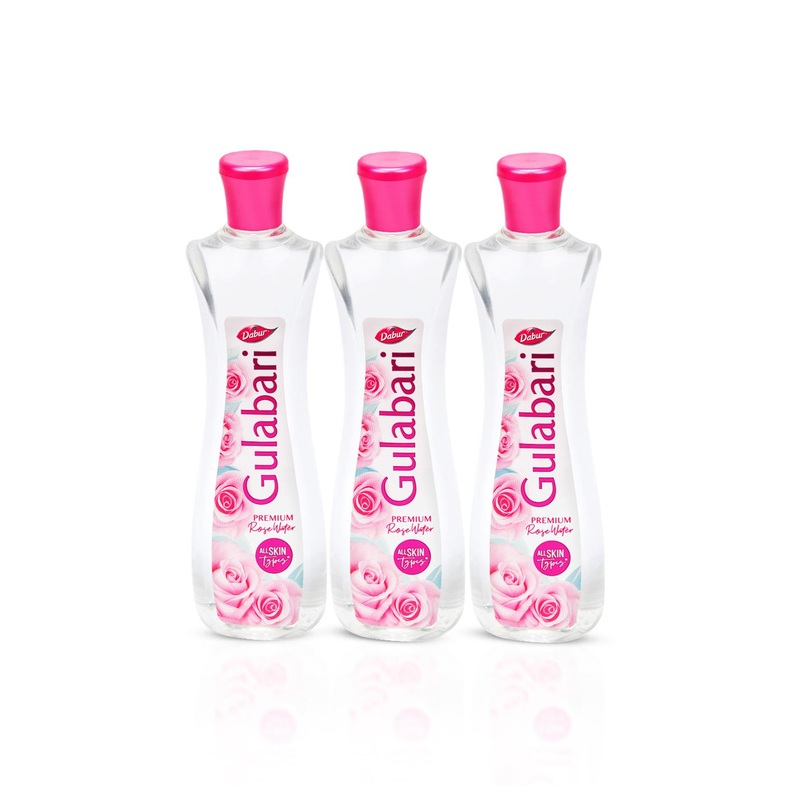 Dabur Set of 3 Gulabari Rose Water Face Toner For Hydrated Skin – 400ml Each