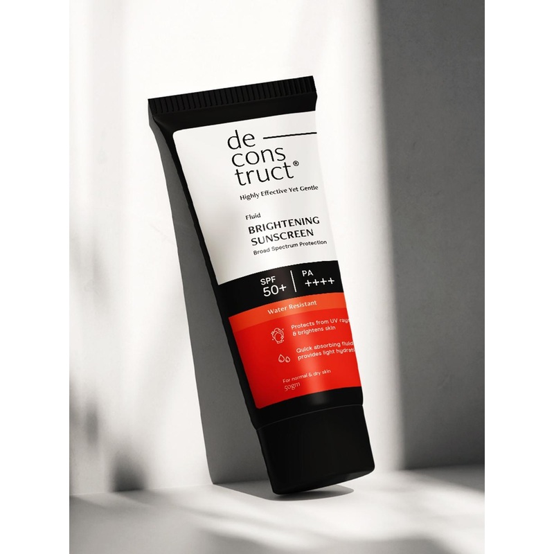 Deconstruct Fluid Brightening Sunscreen SPF 50+ – For Dry Skin & Hydration- 50g