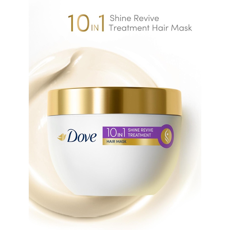 Dove 10-in-1 Shine Revive Treatment Hair Mask with Vitamins B6 & E for Dull Hair – 300ml
