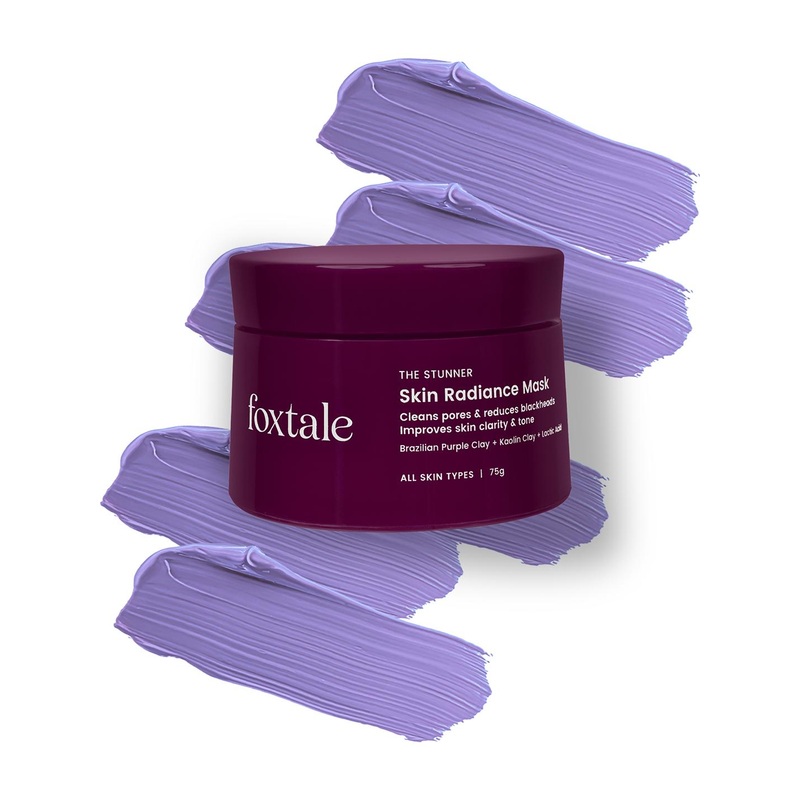 Foxtale DeTan Skin Mask with Lactic Acid & Brazilian Purple Clay for Glowing Skin – 75g