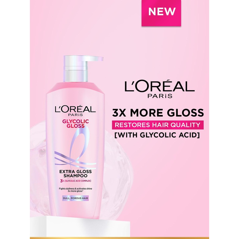 LOreal Paris Glycolic Gloss Shampoo with Glycolic Acid for Dull & Porous Hair – 1 L