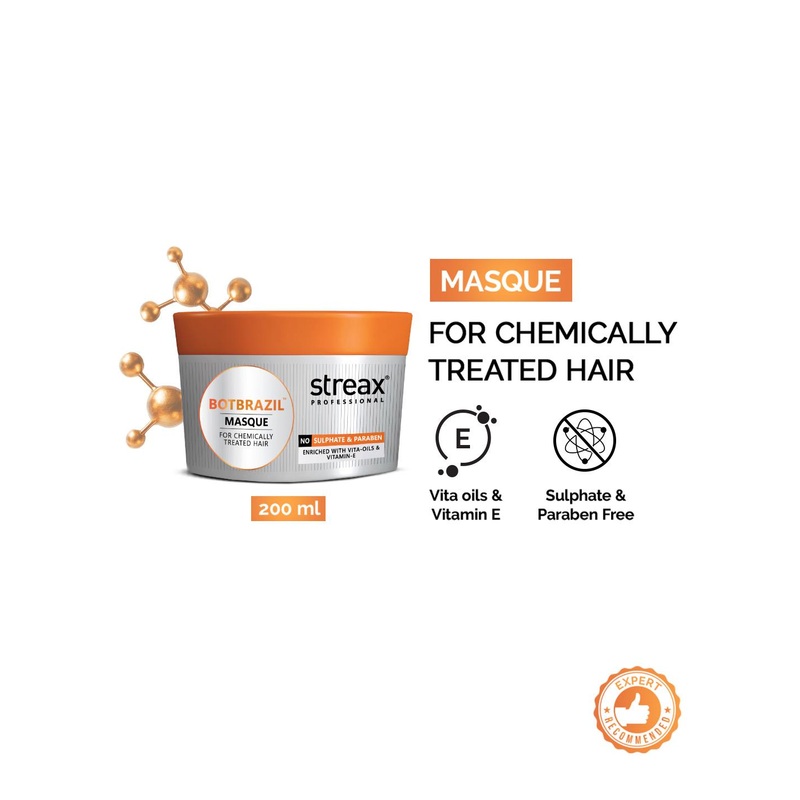 Streax Professional BotBrazil Nourishing Hair Masque for Chemically Treated Hair – 200 g