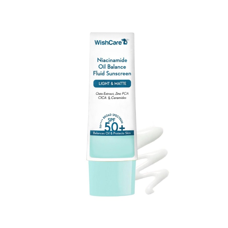 WishCare Niacinamide Oil Balance Fluid SPF 50 Sunscreen for Oily Skin-CICA, PA++++, 50ml