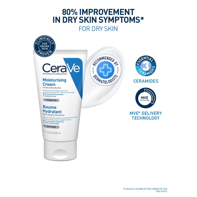 CeraVe Moisturizing Barrier Repair Cream with Ceramides & Hyaluronic Acid – 50ml