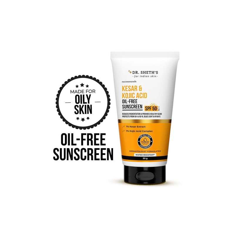 DR. SHETHS Kesar & Kojic Acid Oil-Free Sunscreen With SPF 50 – 50g