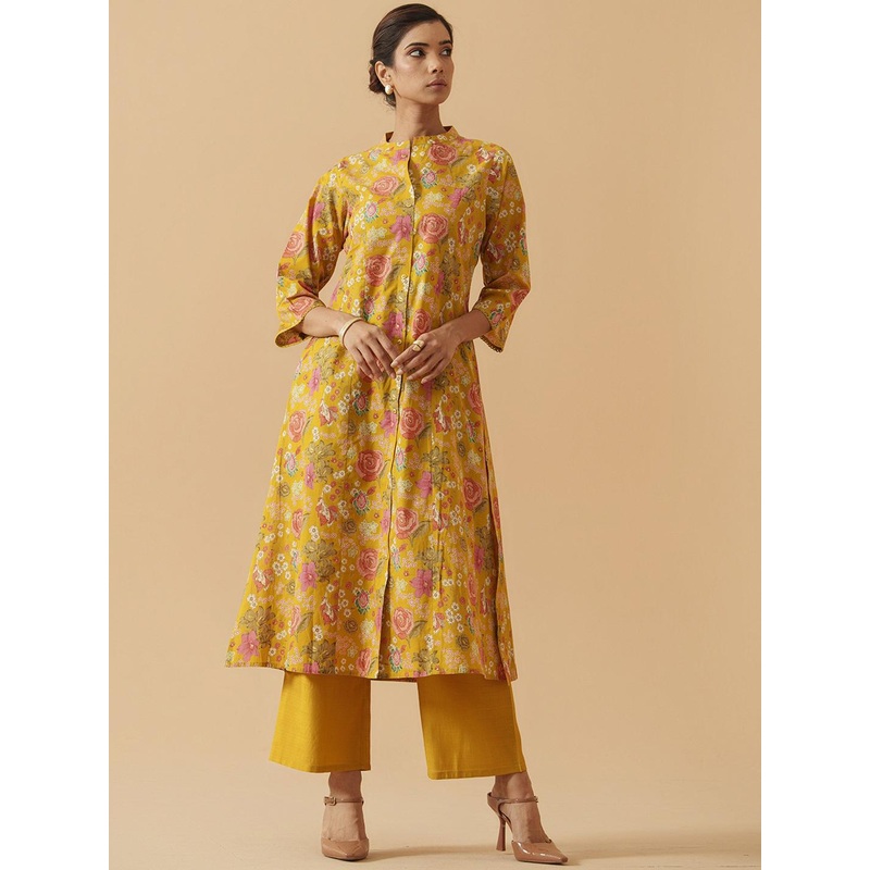 House of Pataudi Women Floral Printed Kurta with Trousers