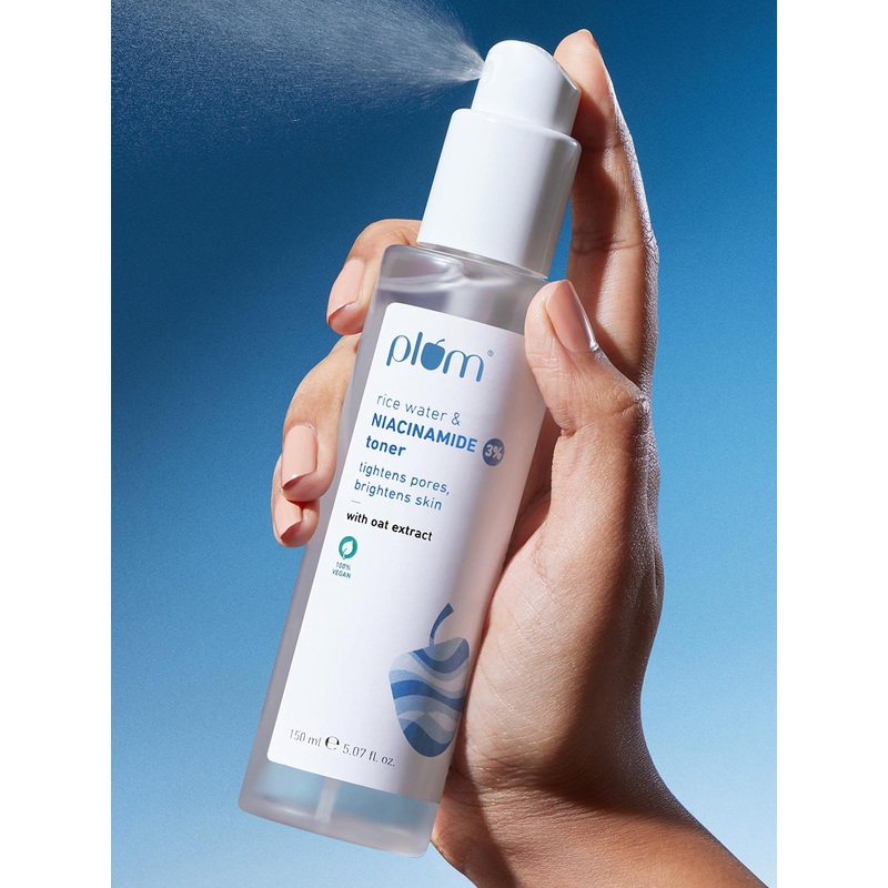 Plum 3% Niacinamide Alcohol-Free Toner With Rice Water To Reduce Pores & Blemishes – 150ml