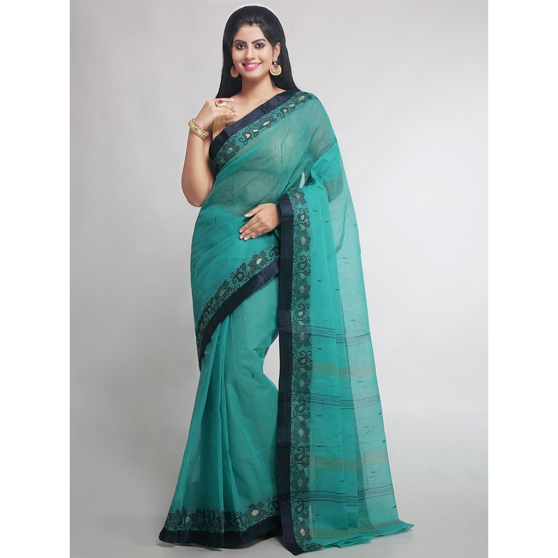 WoodenTant Woven Design Pure Cotton Taant Saree
