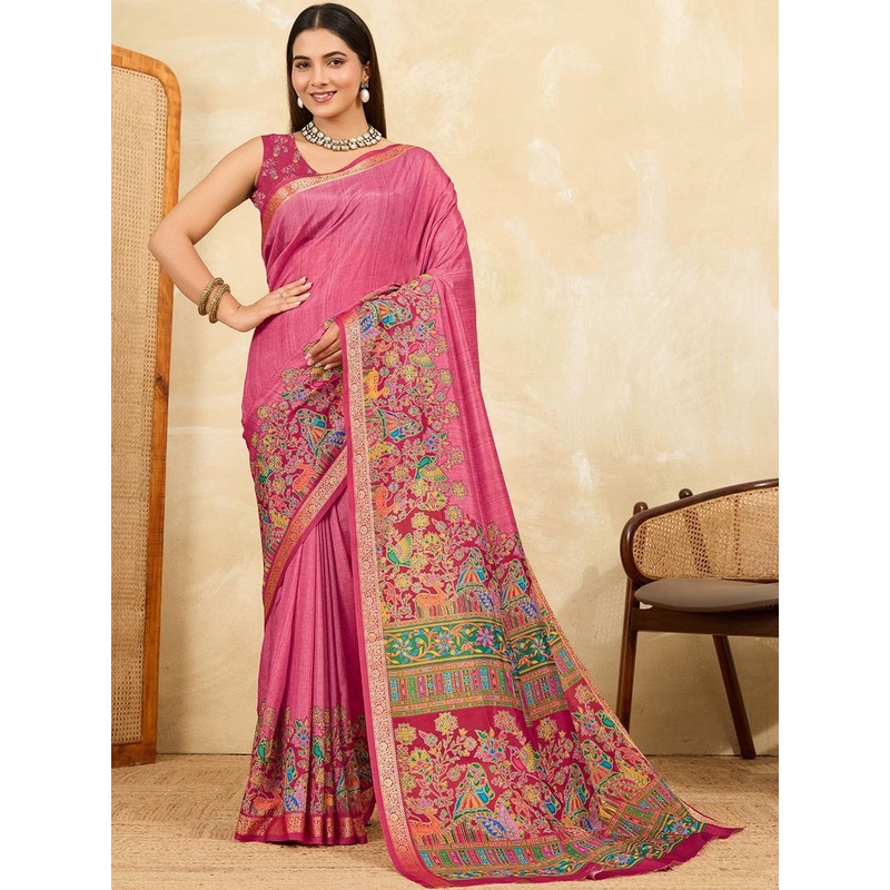 all about you Ethnic Motifs Woven Design Zari Saree