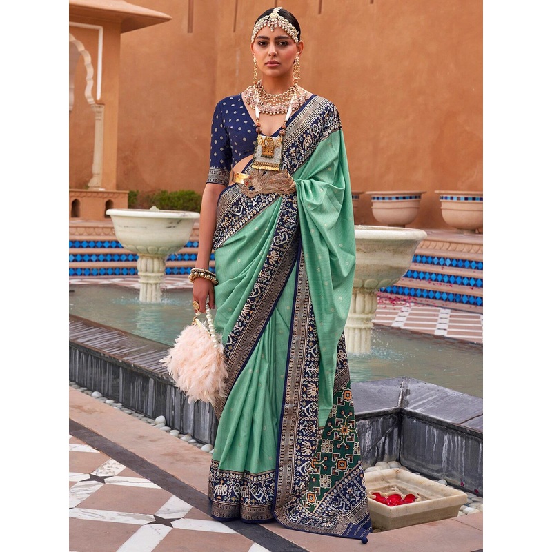 Anouk Woven Design Zari Silk Blend Patola Saree