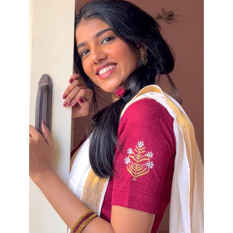 Bindigasm’s Advi Women Embroidered Stretchable Saree Blouse