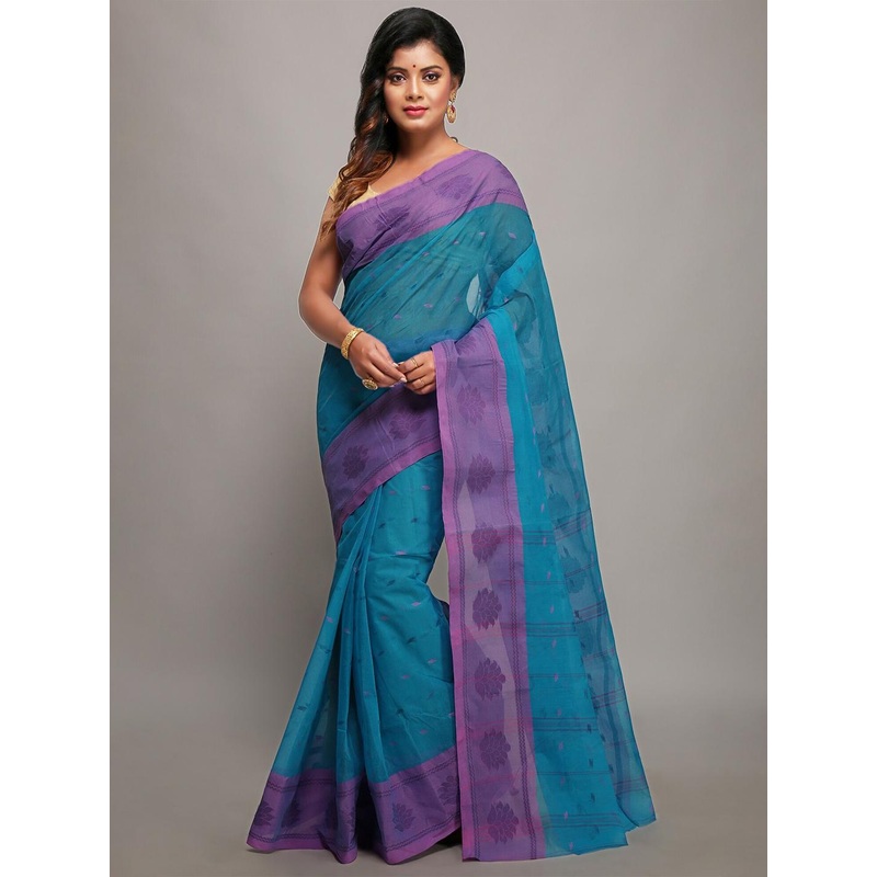 WoodenTant Ethinic Woven Design Pure Cotton Taant Saree