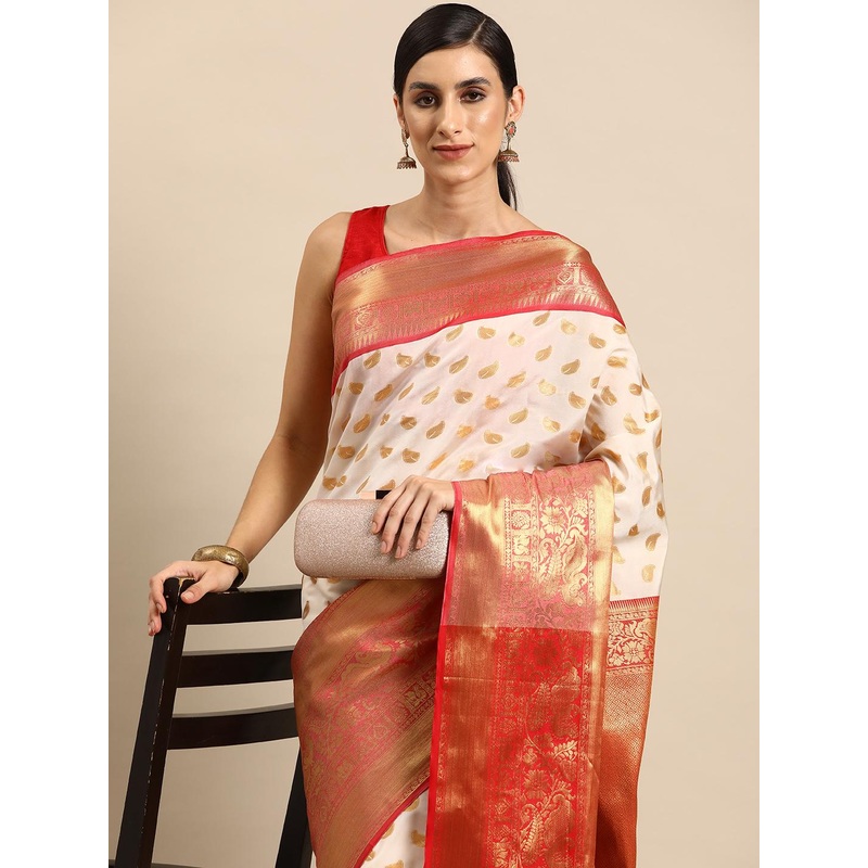 Silk Land Woven Design Ethnic Motifs Zari Kasavu Saree