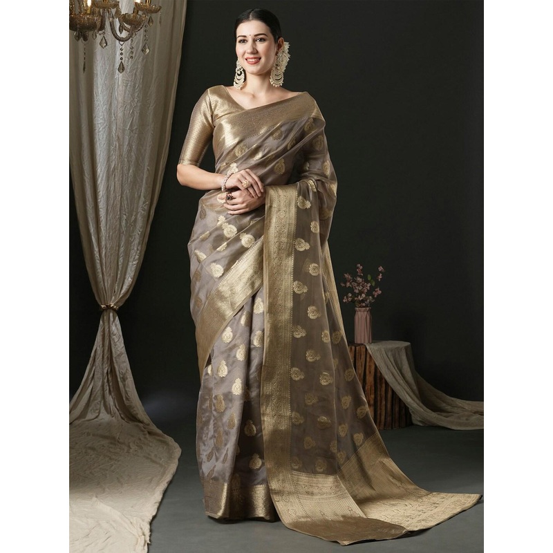 Anouk Woven Design Ethnic Motifs Zari Banarasi Saree
