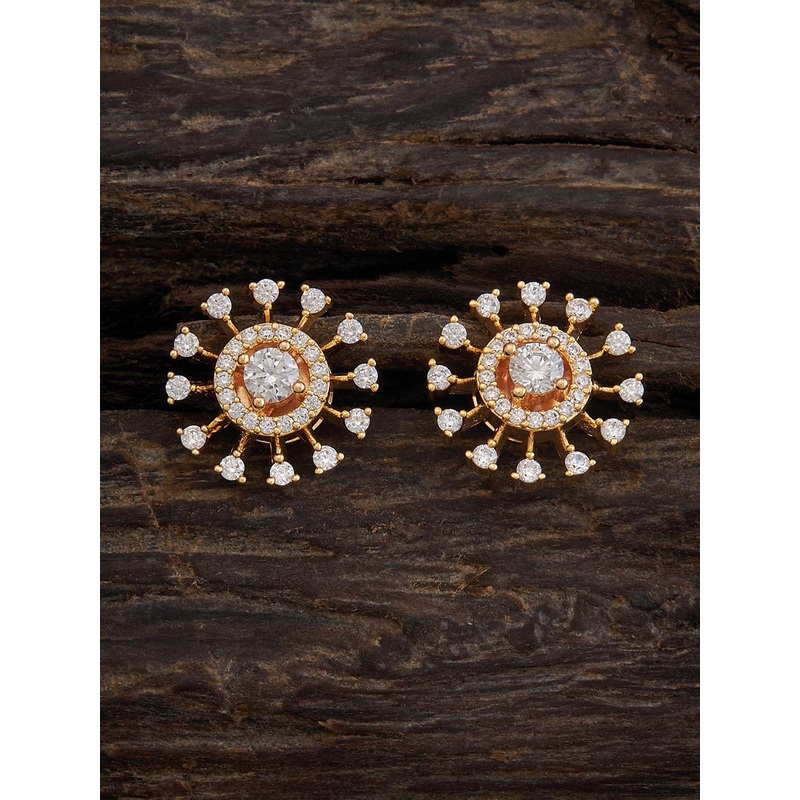 Kushal’s Fashion Jewellery Gold-Plated Gold-Plating Circular Studs Earrings