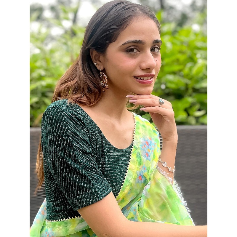 Bindigasm’s Advi Embellished Readymade Saree Blouse