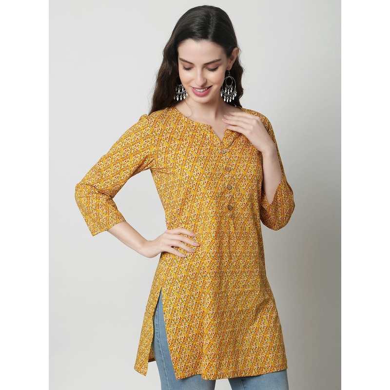 HERE&NOW Women Geometric Printed Pure Cotton Kurti