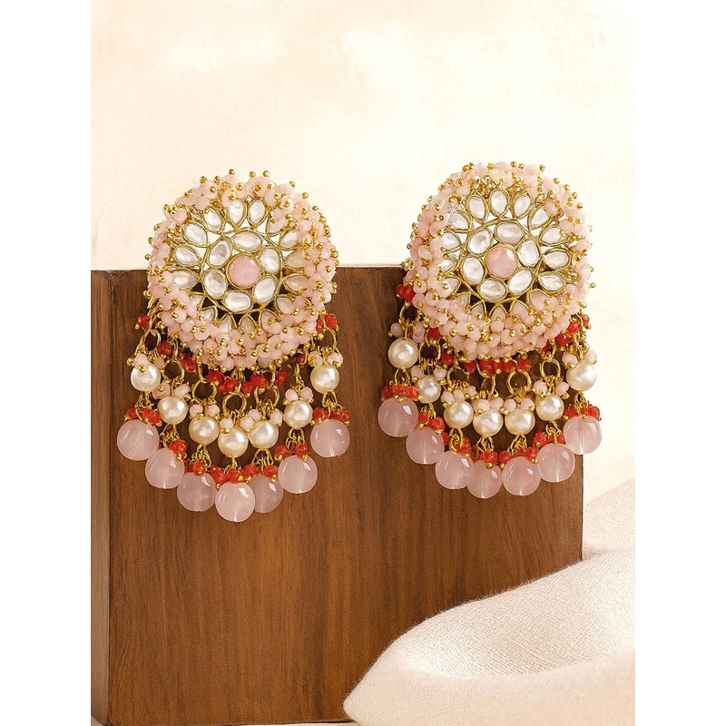 KARATCART Gold-Plated Crescent Shaped Chandbalis