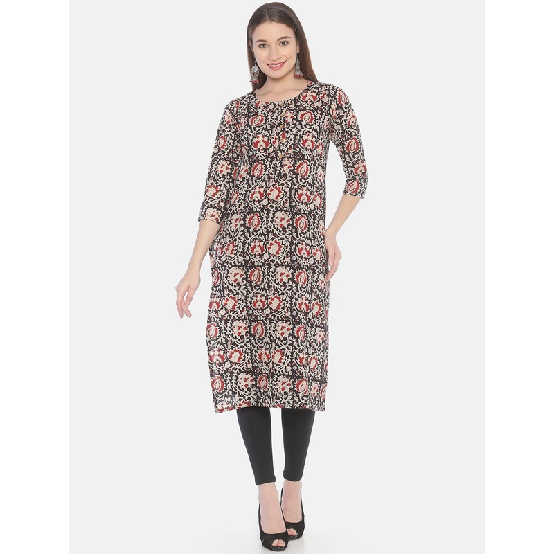 Weaves of Tradition Floral Printed Cotton Straight Kurta