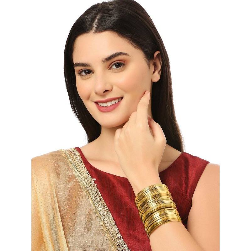 Anouk Set Of 36 Plain Textured Bangles