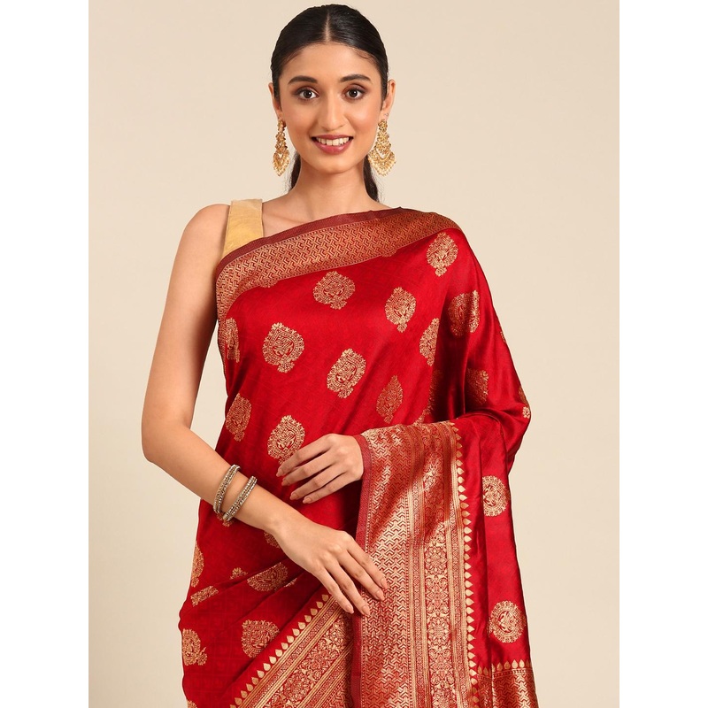 HERE&NOW Ethnic Motifs Zari Banarasi Saree