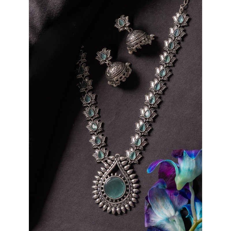 PANASH Stones Studded & Beaded Jewellery Set