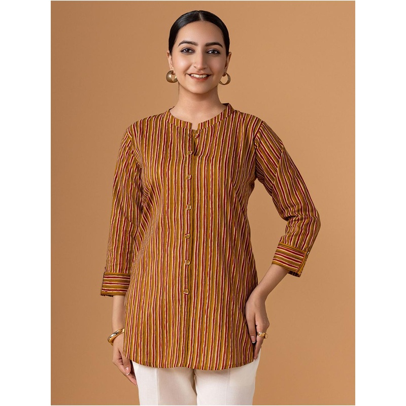 WOMEN PLUS Women Printed Pure Cotton Short Kurti