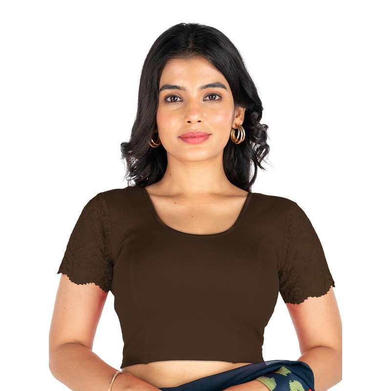 Abhi Stretchable Half Sleeves Readymade Saree Blouse