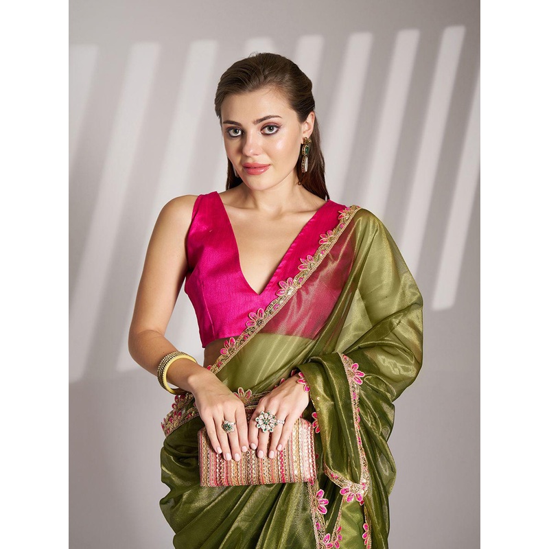 all about you Floral Sequinned Saree