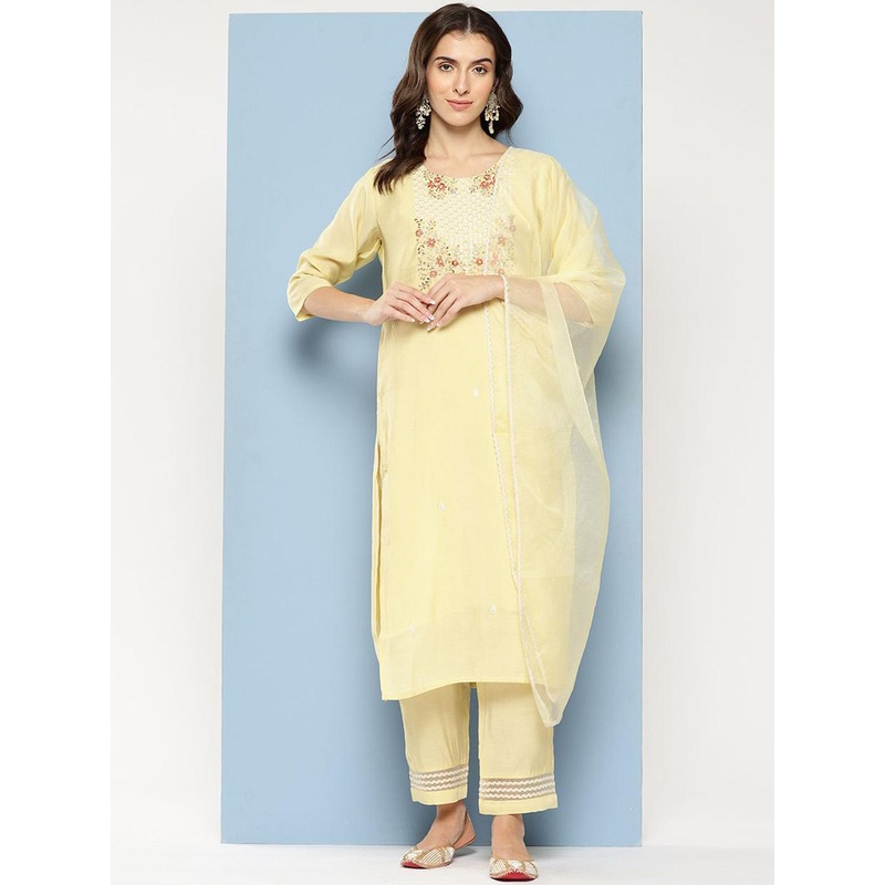 BAESD Women Floral Embroidered Kurta with Trousers & Dupatta
