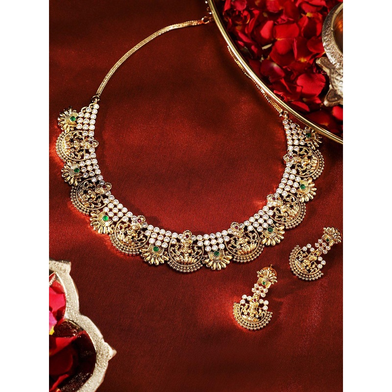 Priyaasi Gold Plated Stone Studded Jewellery Set
