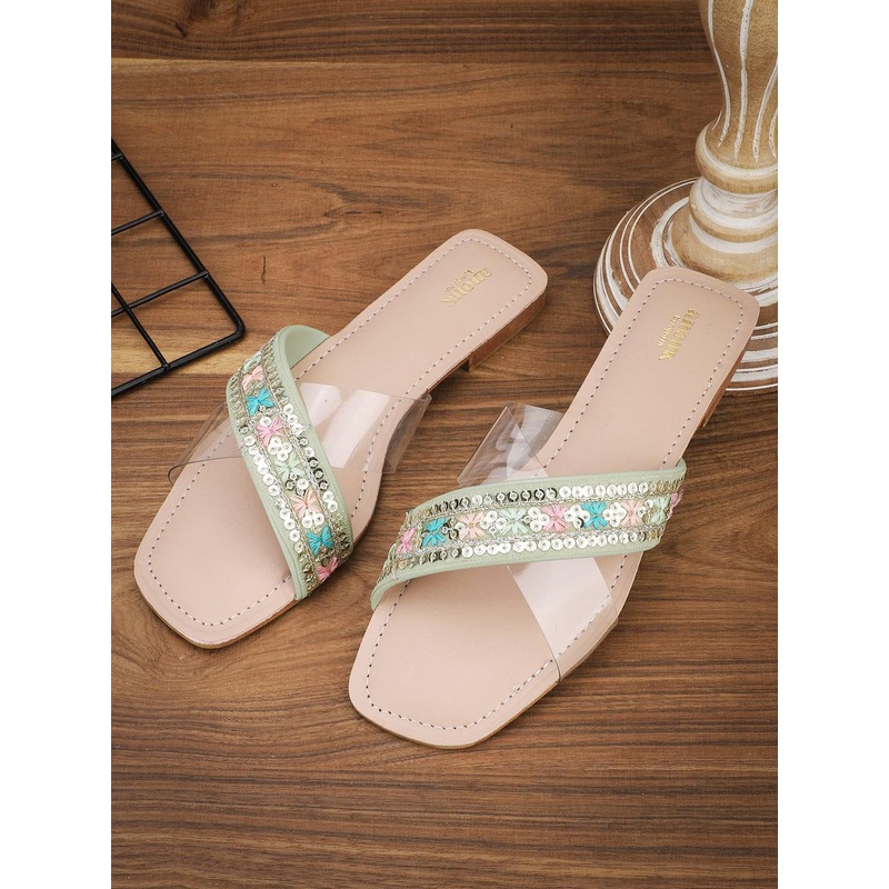 Anouk Embellished Ethnic Open Toe Flats