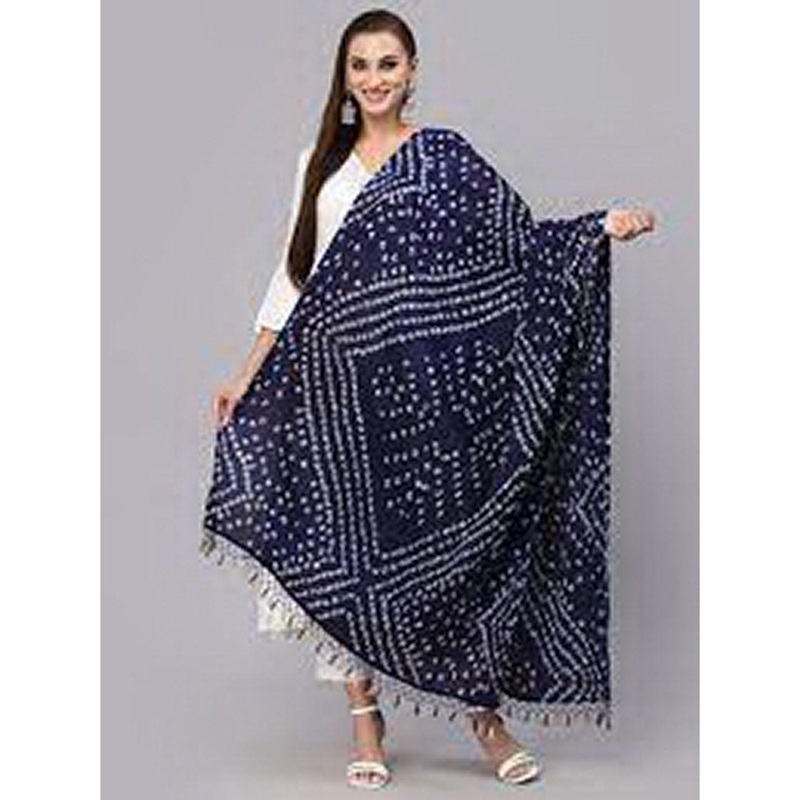 Trendmalls Bandhani Printed Cotton Chinon Silk Dupatta