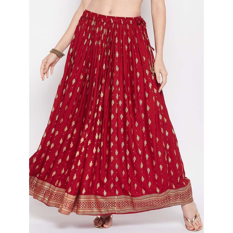 Clora Creation Ethnic Motif Printed Flared Maxi Skirt