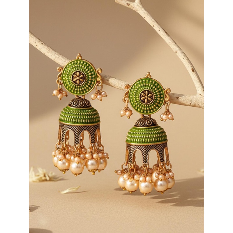 KARATCART Contemporary Jhumkas Earrings