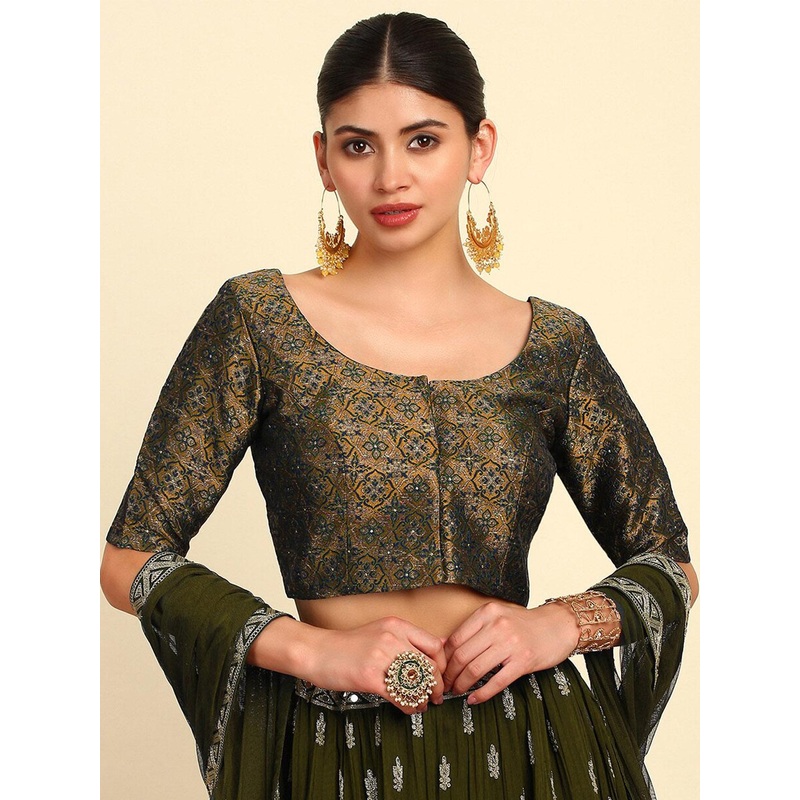 Soch Woven Design Padded Saree Blouse