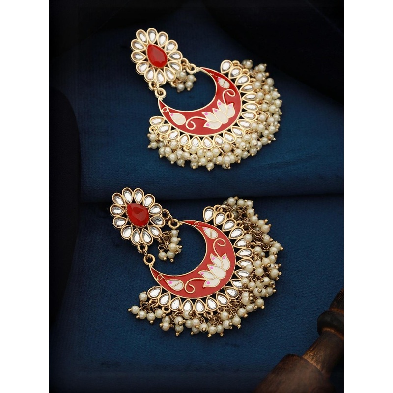 Anouk Gold-Plated Alloy Artificial Stones and Beads Chandbalis