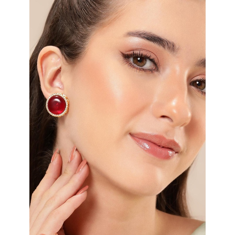 Anouk Gold-Plated Cubic Zirconia Circular Studs