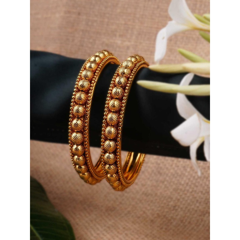 Anouk Set Of 2 Royal Antique 24CT Gold-Plated Bangles