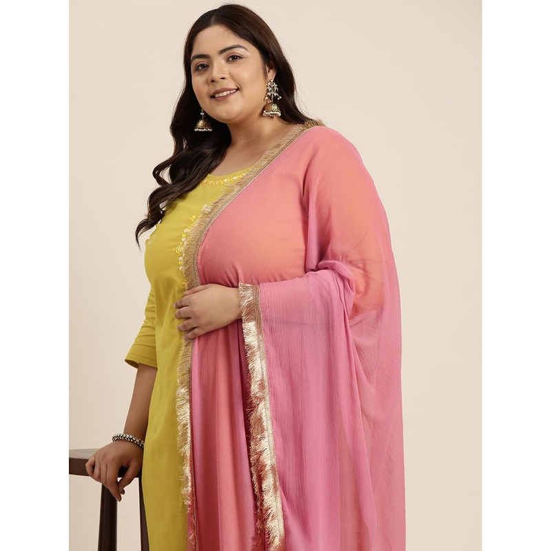 Sztori Solid Fringed Dupatta