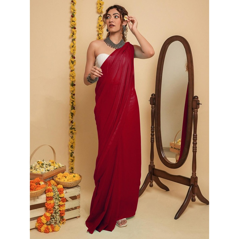 TEEJH Poly Georgette Ready to Wear Saree