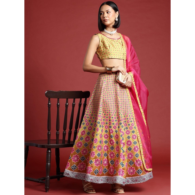 all about you Printed Ready to Wear Lehenga & Blouse With Dupatta
