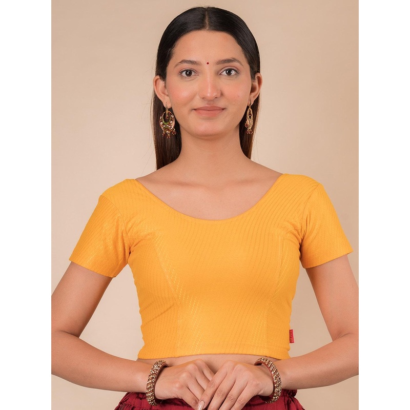 Bindigasm’s Advi Self-Design Cotton Saree Blouse