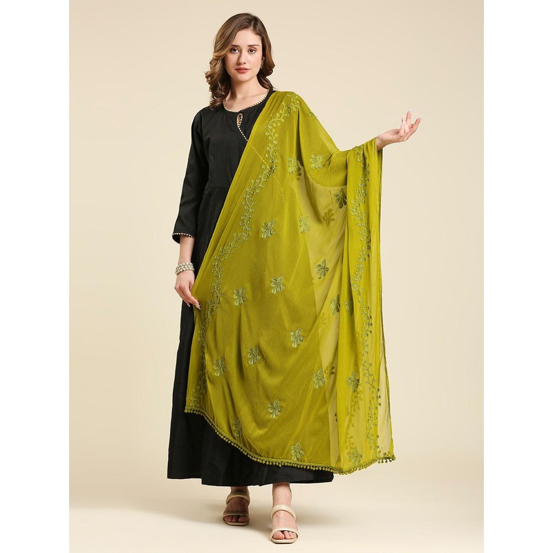 Dupatta Bazaar Embroidered Chiffon Dupatta