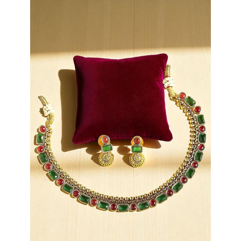 fabula Stone-Studded Choker Jewellery Set