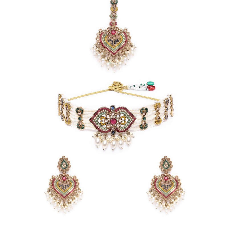 MEIRA JEWELLERY Gold Plated Pearl Jewellery Set