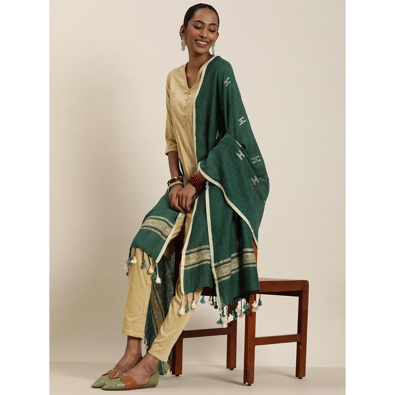 Taavi Woven Design Cotton Linen Sustainable Dupatta